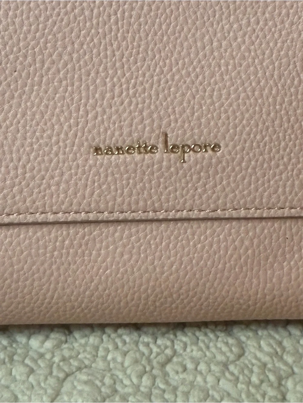 Nanette Lepore Pink Pebbled Crossbody Bag Gold Tone Double Zip Pocket